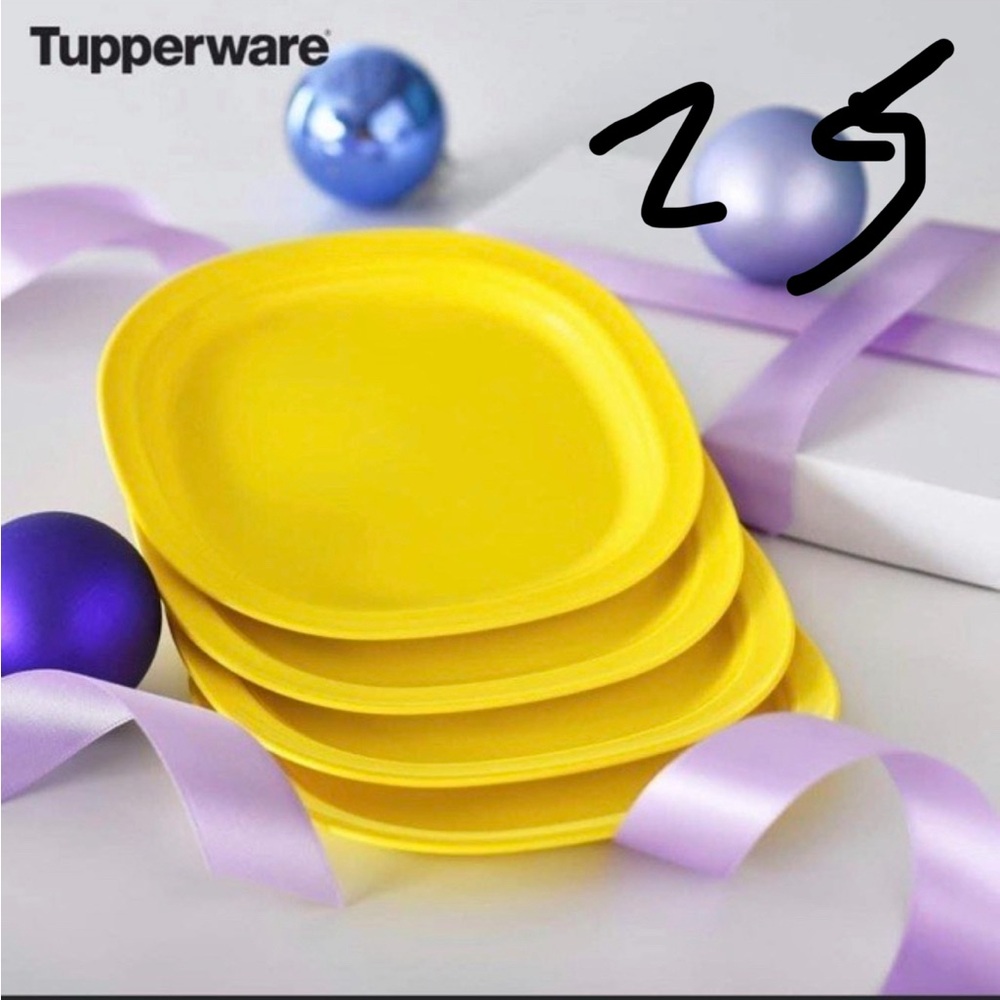 Tupperware Bright Yellow plates
